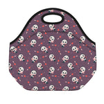 Cute Panda Cupid Valentine Pattern Print Neoprene Lunch Bag