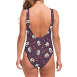 Cute Panda Cupid Valentine Pattern Print One Piece Swimsuit