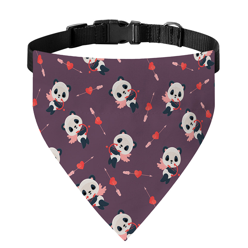 Cute Panda Cupid Valentine Pattern Print Over The Collar Dog Bandana