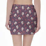 Cute Panda Cupid Valentine Pattern Print Pencil Mini Skirt