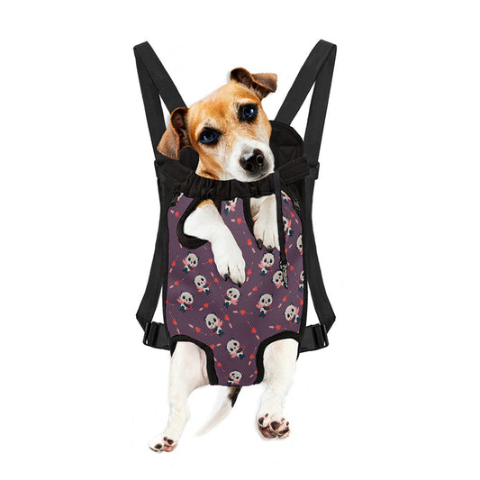 Cute Panda Cupid Valentine Pattern Print Pet Carrier Backpack