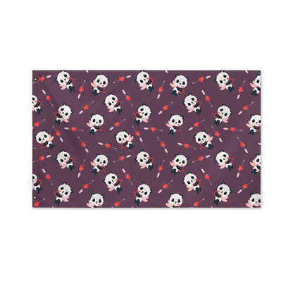 Cute Panda Cupid Valentine Pattern Print Polyester Flag