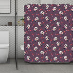 Cute Panda Cupid Valentine Pattern Print Polyester Shower Curtain