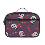 Cute Panda Cupid Valentine Pattern Print Portable Lunch Bag