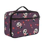 Cute Panda Cupid Valentine Pattern Print Portable Lunch Bag