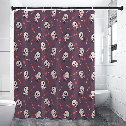 Cute Panda Cupid Valentine Pattern Print Premium Shower Curtain
