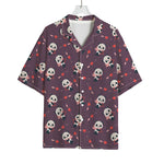 Cute Panda Cupid Valentine Pattern Print Rayon Hawaiian Shirt