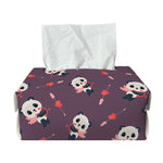 Cute Panda Cupid Valentine Pattern Print Rectangle Tissue Box Cover