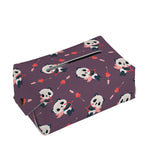 Cute Panda Cupid Valentine Pattern Print Rectangle Tissue Box Cover