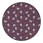 Cute Panda Cupid Valentine Pattern Print Round Floor Mat