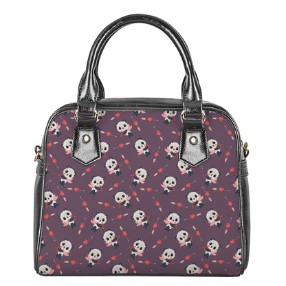 Cute Panda Cupid Valentine Pattern Print Shoulder Handbag