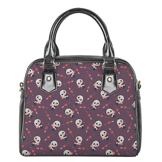 Cute Panda Cupid Valentine Pattern Print Shoulder Handbag