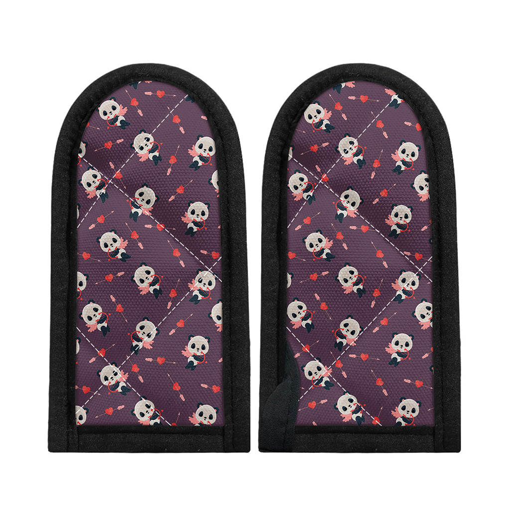 Cute Panda Cupid Valentine Pattern Print Skillet Handle Cover