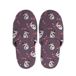 Cute Panda Cupid Valentine Pattern Print Slippers