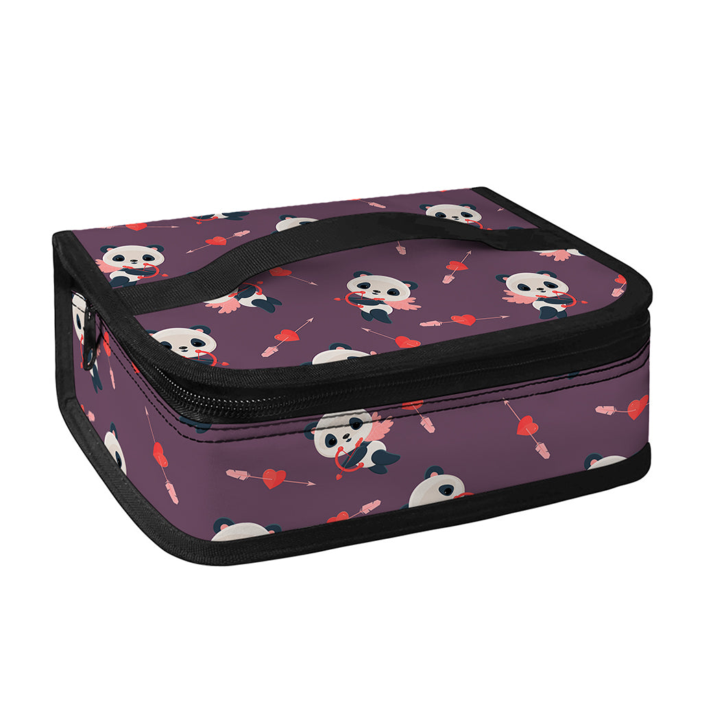 Cute Panda Cupid Valentine Pattern Print Small Lunch Bag