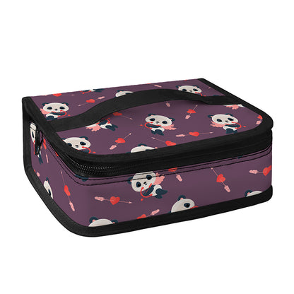 Cute Panda Cupid Valentine Pattern Print Small Lunch Bag