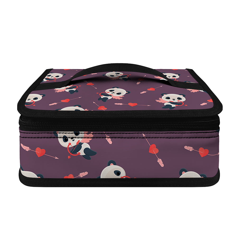 Cute Panda Cupid Valentine Pattern Print Small Lunch Bag