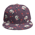 Cute Panda Cupid Valentine Pattern Print Snapback Cap