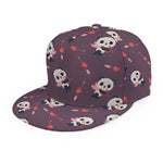 Cute Panda Cupid Valentine Pattern Print Snapback Cap