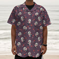Cute Panda Cupid Valentine Pattern Print Textured Short Sleeve Shirt