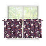 Cute Panda Cupid Valentine Pattern Print Tier Curtains