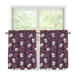 Cute Panda Cupid Valentine Pattern Print Tier Curtains