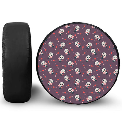 Cute Panda Cupid Valentine Pattern Print Tire Cover