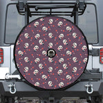Cute Panda Cupid Valentine Pattern Print Tire Cover With Camera Hole