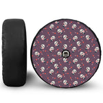 Cute Panda Cupid Valentine Pattern Print Tire Cover With Camera Hole