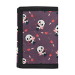 Cute Panda Cupid Valentine Pattern Print Trifold Wallet
