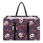 Cute Panda Cupid Valentine Pattern Print Utility Tote Bag