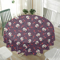 Cute Panda Cupid Valentine Pattern Print Waterproof Round Tablecloth