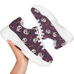 Cute Panda Cupid Valentine Pattern Print White Chunky Shoes