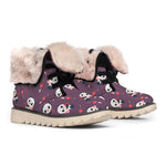Cute Panda Cupid Valentine Pattern Print Winter Boots
