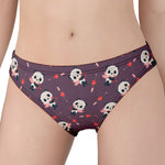 Cute Panda Cupid Valentine Pattern Print Women's Panties