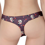 Cute Panda Cupid Valentine Pattern Print Women's Thong
