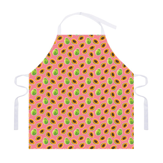 Cute Papaya Pattern Print Adjustable Apron