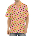Cute Papaya Pattern Print Aloha Shirt