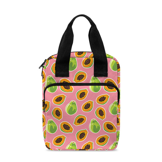 Cute Papaya Pattern Print Bible Tote Bag