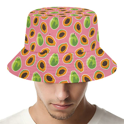 Cute Papaya Pattern Print Bucket Hat