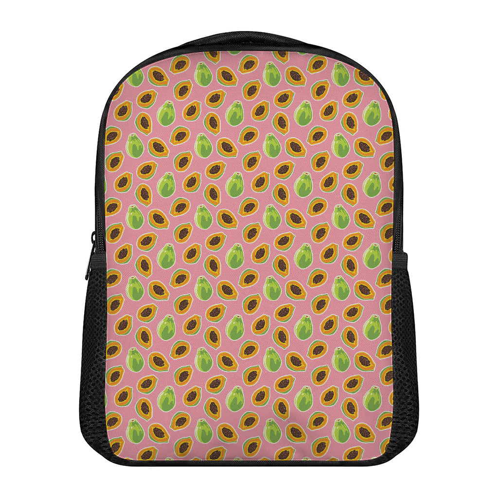 Cute Papaya Pattern Print Casual Backpack