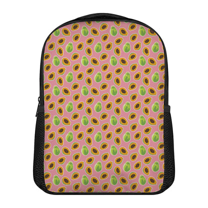 Cute Papaya Pattern Print Casual Backpack
