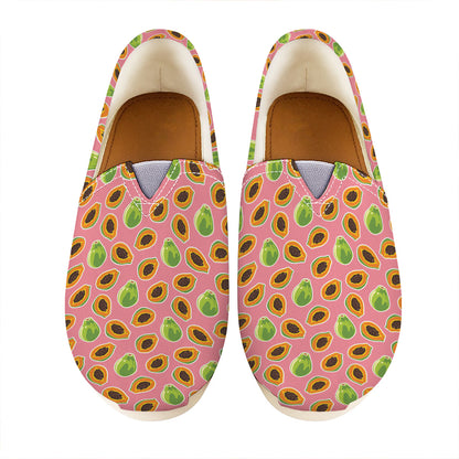 Cute Papaya Pattern Print Casual Shoes