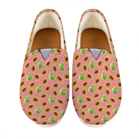 Cute Papaya Pattern Print Casual Shoes
