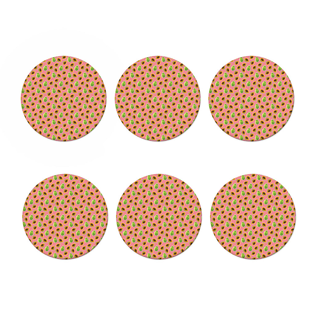 Cute Papaya Pattern Print Coaster Set