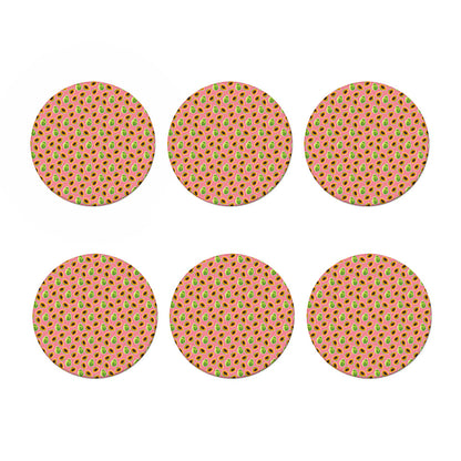 Cute Papaya Pattern Print Coaster Set