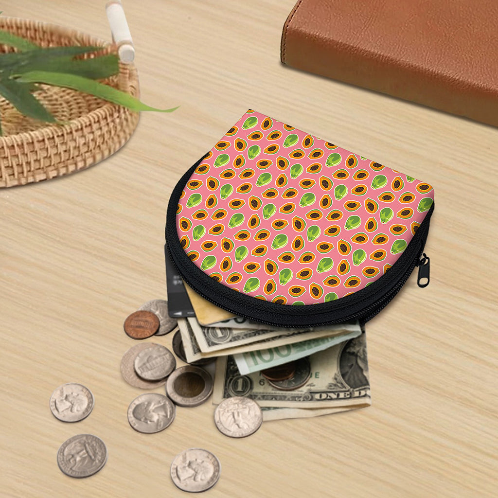 Cute Papaya Pattern Print Coin Purse