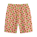 Cute Papaya Pattern Print Cotton Shorts