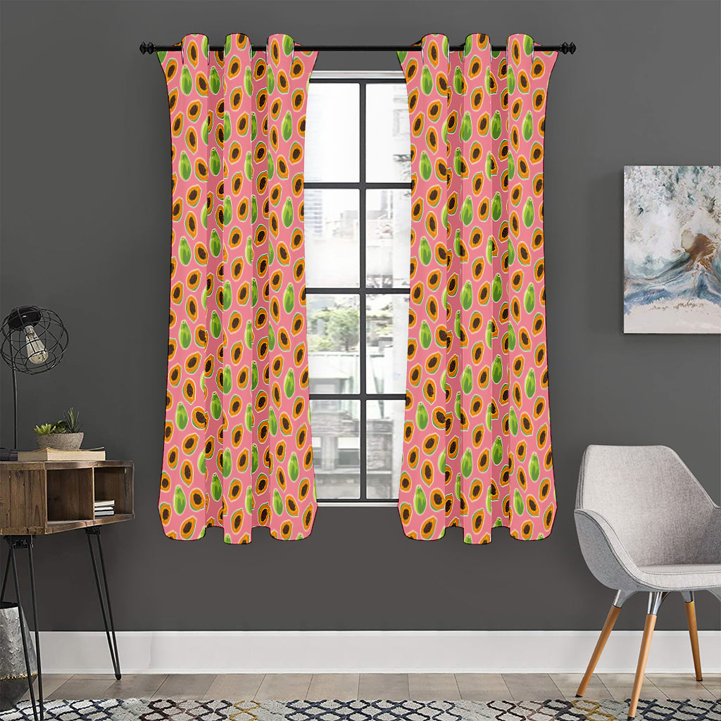 Cute Papaya Pattern Print Curtain