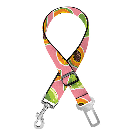 Cute Papaya Pattern Print Dog Seat Belt